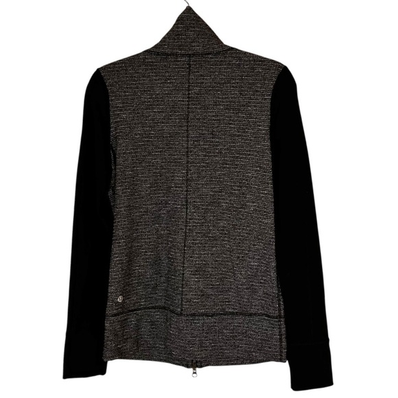 Lululemon Daily Yoga Jacket- Coco Pique Black Athletic Full Zip Jacket- Size 8 - Picture 10 of 15